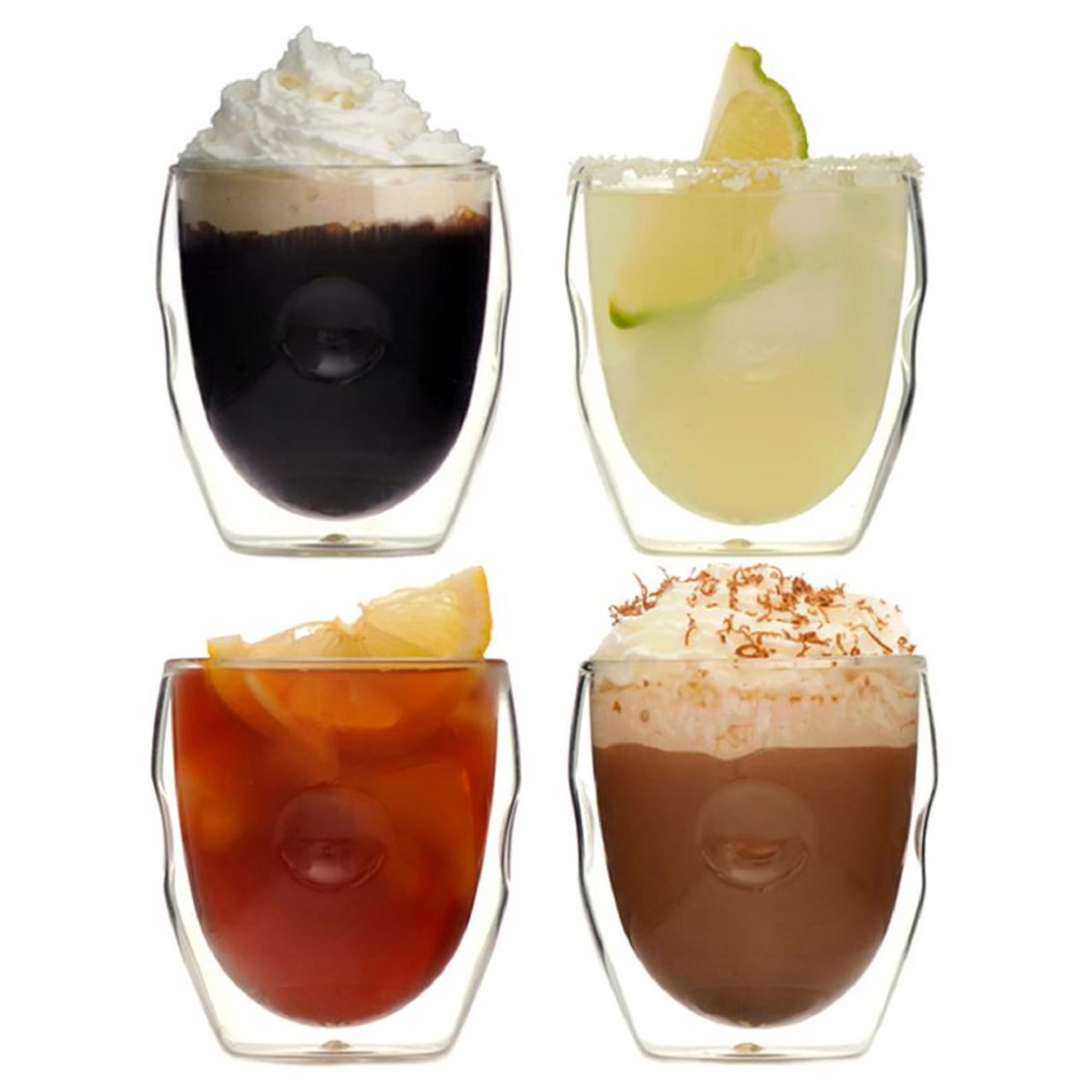Ozeri Moderna Artisan Series Double Wall Beverage Glasses, 8-Ounce, Set of 4