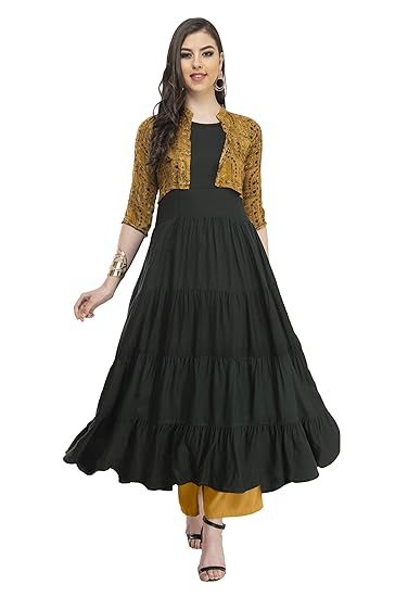 Women Stitched Rayon Anarkali Kurti