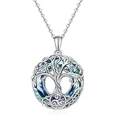 Fryneauy Tree of Life Thor Hammer Pendant Necklace for Women Sterling Silver S925 Jewelry for Women US1