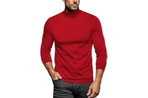 Zengjo Mens Mock Turtleneck Long Sleeve Shirts Thermal Baselayer Top