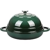 VORRINGARD Cast Iron Enameled Dutch Oven Pot with Lid for Bread Baking, Bread Oven, 6 Quart, Dark Green