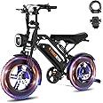 Tamobyke T16 Electric Bike for Teens, 1000W Motor 48V15.6Ah Removable Battery, 30MPH Off-Road Electric Bicycle,16" Fat Tire Ebike, 7-Speed,Dual Hydraulic Brakes, Fits Riders 4'5"-5'4"