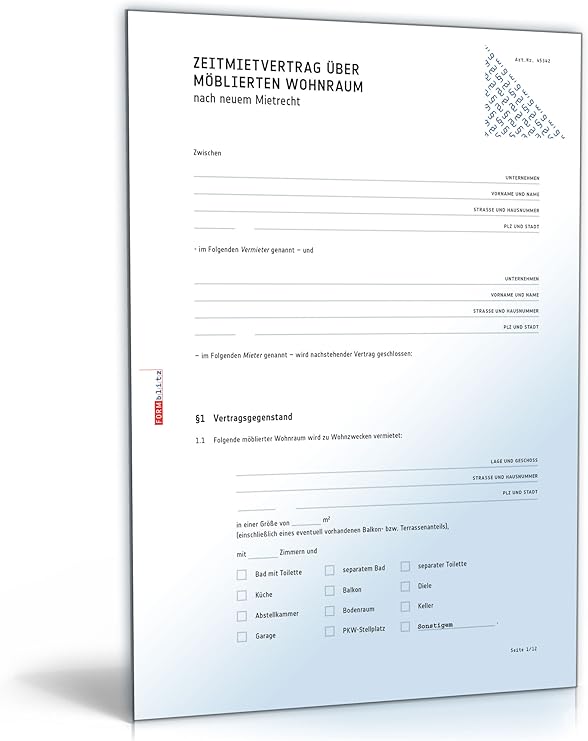Befristeter Mietvertrag Moblierte Wohnung Doc Download Amazon De Software