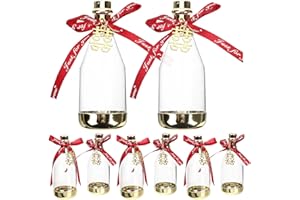 HOUDERCO 12Pcs Mini Burgundy Sparkling Wine Candy Bottles Wedding Favor Boxes Party Treat Containers for