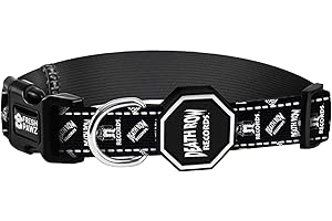 Fresh Pawz - The Comfort Collar Soft Neoprene Padded Dog Collar for All Breeds - Heavy Duty Adjustable Reflective Weather Resistantt (Small, Death Row)