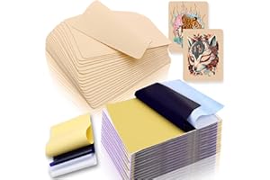 CINRA Tattoo Practice Skin with Transfer Paper, 40PCS Tattoo Fake Skin and Tattoo Tracing Paper Kit Including 20PCS Double Si