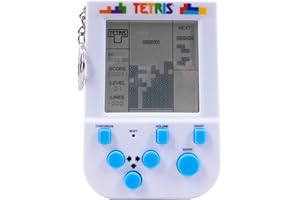 FIZZ CREATIONS Tetris Keyring Handheld Arcade Game - Retro Mini Portable Handheld Tetris Game for Kids and Adults. Original Gameplay Including Original Tetris Sounds. Officially Licensed Tetris Game.