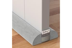 fowong Door Draft Stopper 36" Adjustable Under Door Draft Stopper Soundproofing 30 Inch to 36 Inch Triangle Noise Blocker Seal Large Gap up to 1.7", Easy to Install Grey
