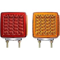 4" 2X Round Double LED Face 48 Pedestal Fender Brake Turn Signal - Foto 10