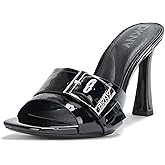 DKNY Womens Clorissa Evening Sandal Mule Heel with Belt Detail