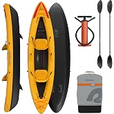 Retrospec Coaster Single &amp; Tandem Inflatable Kayak for Adults - Blow Up Kayak, 220 &amp; 440lb Capacity, Portable Lightweight Kayak with Paddle, Pump &amp; Carry Bag