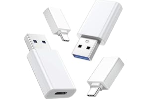 PASTALL (4-Pack) 2 * USB Male to USBC Female Charge Converter & 2 * USBC Male to USB Female OTG Adapter,for iPhone 16/15/14/13/12 Pro Max Plus,iPad 9/10 Air 5 Mini 6,Car,Samsung S24 S23 S22 Plus Ultra etc.