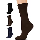LAETAN Women's Bamboo Dress Socks, Crew for Business Trouser Casual, Soft, Thin & Seamless, Size 6-9/9-12 (3, 4 or 5 Pairs)