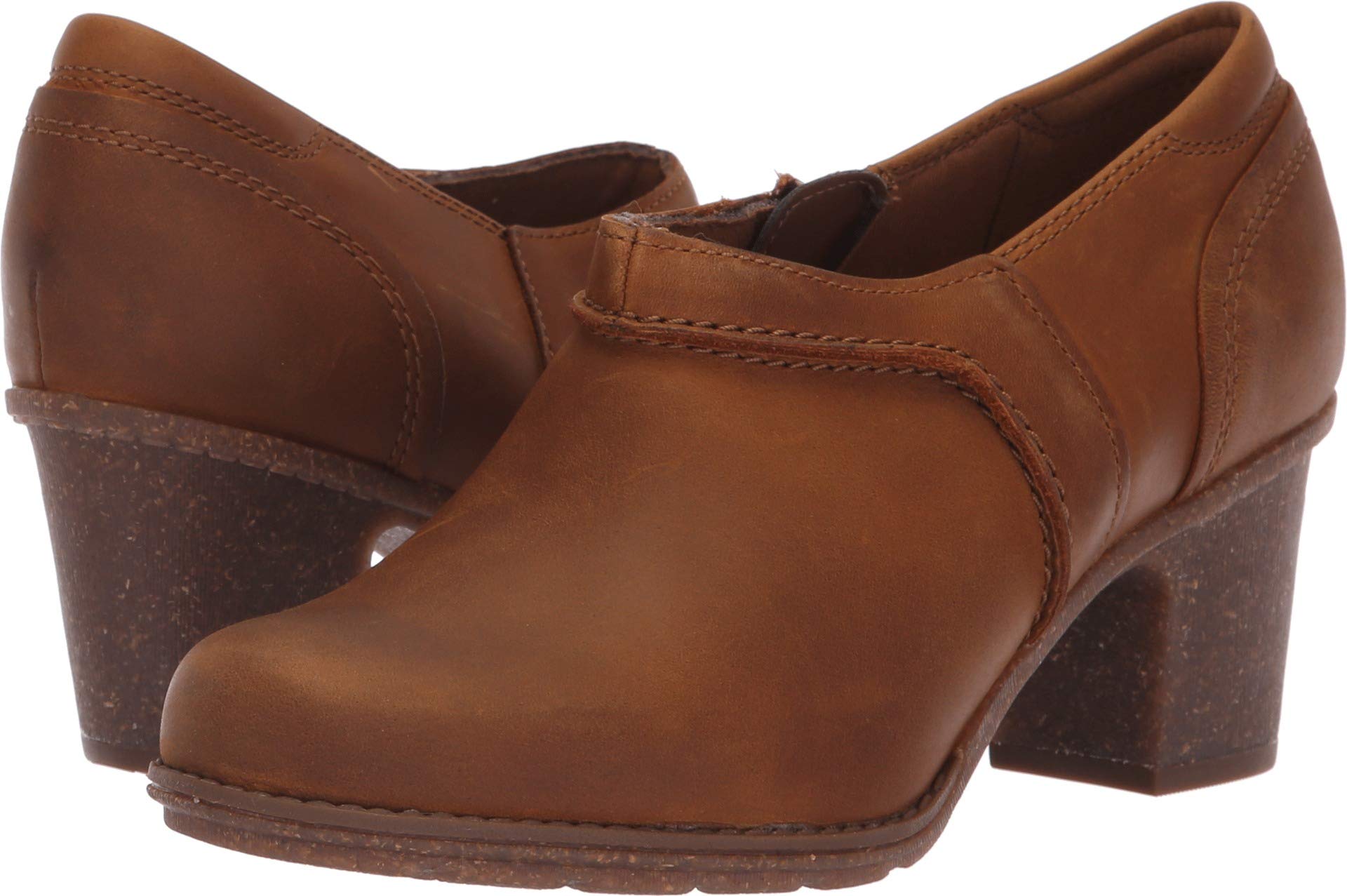 Clarks Women's Sashlin Aleta Fashion Boot, Dark tan Leather, 090 W US