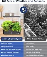 iDOO ID-IG301 12-Pod Hydroponics Indoor Garden Black view 2
