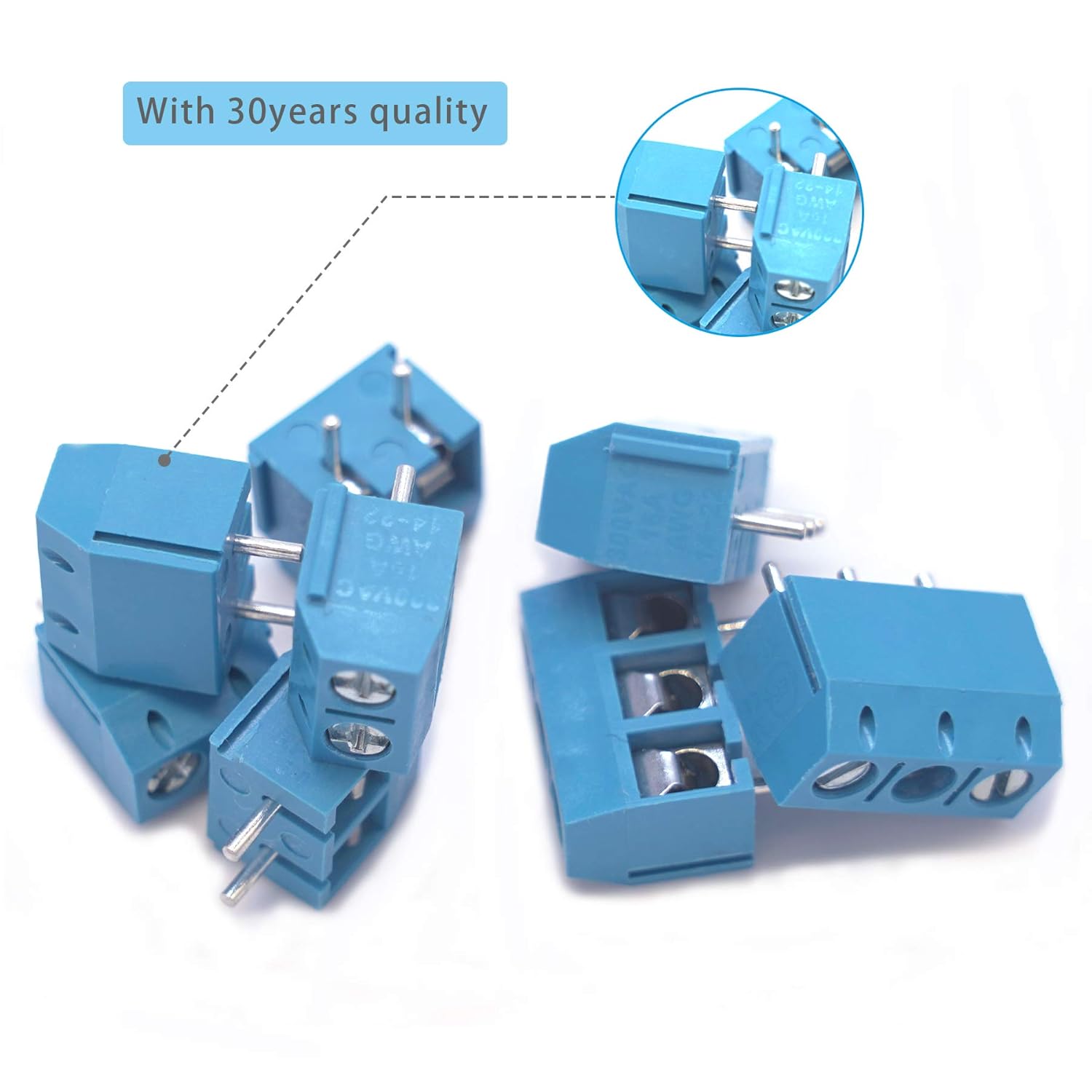 5mm Pitch 2 Pin & 3 Pin PCB Mount Screw Terminal Block Connector ...