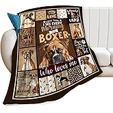 Boxer Dog Blanket, Puppy Throw Blankets, Animal Fuzzy Plush Blanket Ultra Soft for Dog Lover Gift Kids Teens Women Men Girls Boys Stuff Decor for Home Bedding Sofas Couch Camping 50"X40"