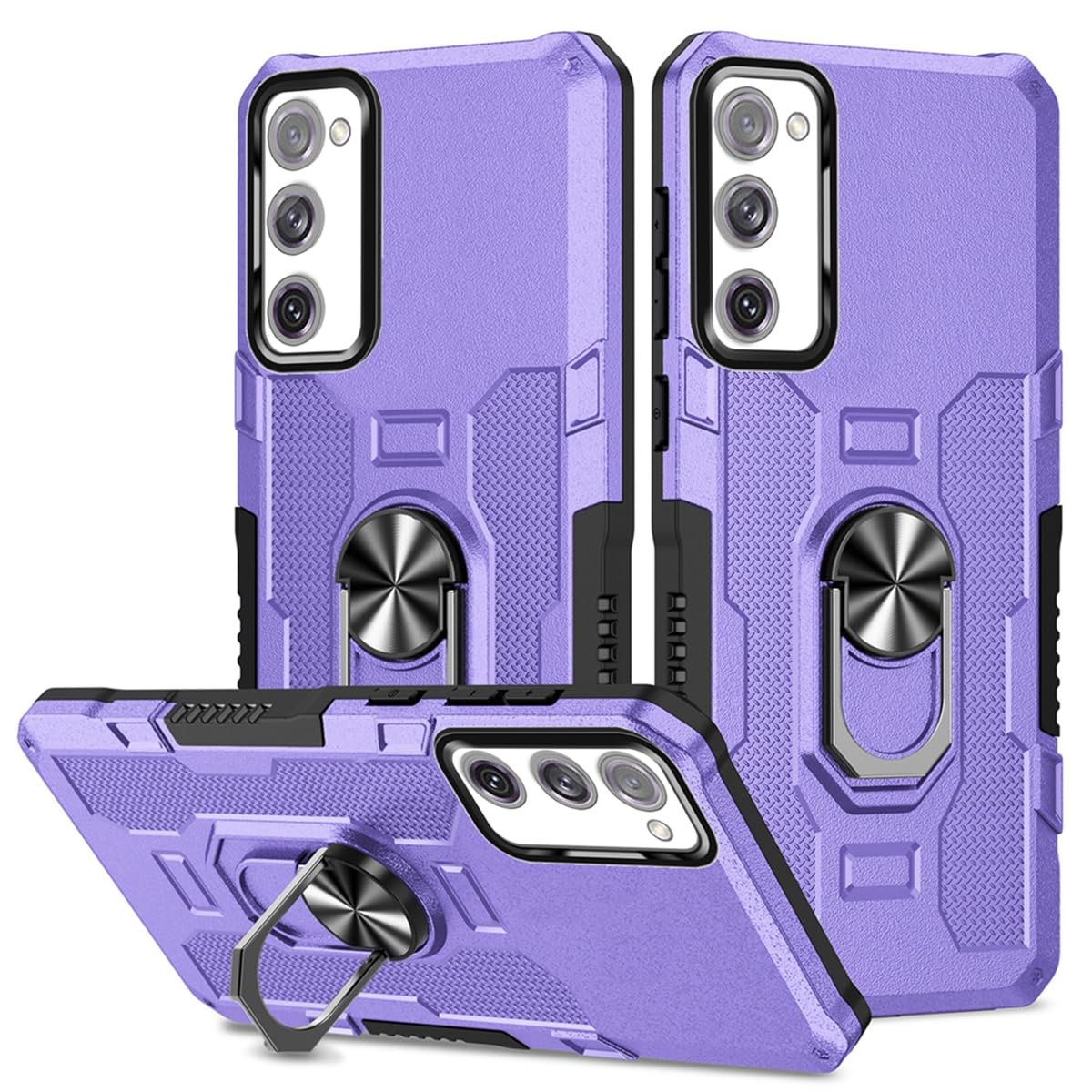 Photo 1 of Sidande Case for Galaxy S20 FE 5G Case, Samsung S20 FE SM-G781U Case, Heavy Duty Kickstand Holder Built-in Magnetic Car Mount Shockproof Camera Protective Phone Cover for Samsung Galaxy S20 FE Purple