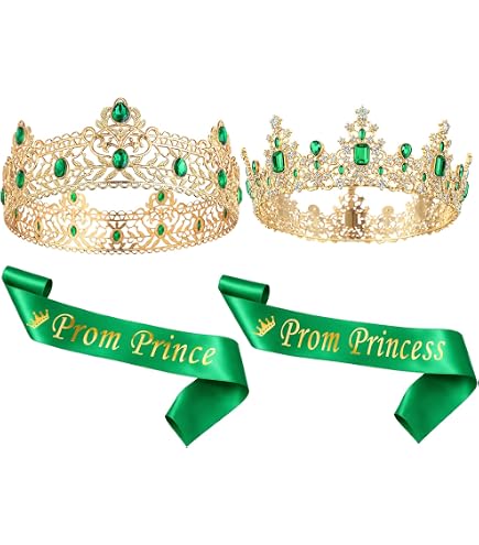 Amazon.com: Retrowavy 4 Pcs Blue Prom King and Queen Crown Set