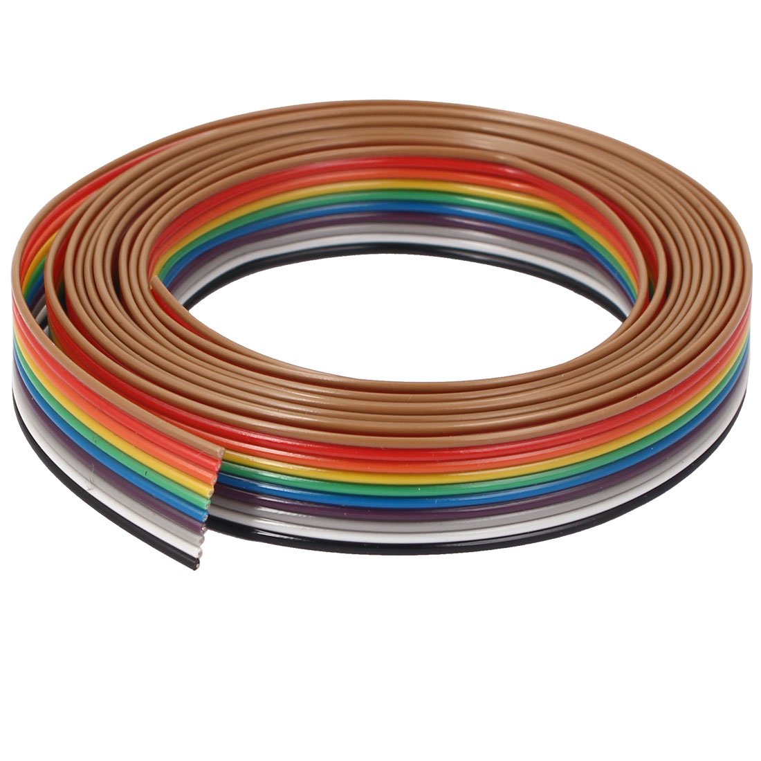 Uxcell Flat Ribbon IDC Cable Wire Rainbow Cable, 10 Pin, 1.9 m, 6.2', 10 Way
