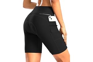 BIKEWA Women's 4D Padded Bike Shorts 5"/7" Riding Underwear Cycling Bicycle Road Biking Cycle Shorts for Women Zipper Pockets
