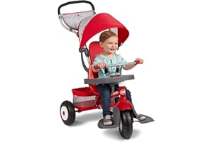 Toddler Stroller Tricycle, Kids Bike, Toddler Toys, Baby Toy, Radio Flyer Ultimate All-Terrain Stroll 'N Trike, for Ages 1-5 Years, Red Tricycle Stroller