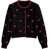 CIDER Cardigan Sweaters for Women Trendy Cute Sweaters Long Sleeve Crew Neck Heart Print Cardigans Spring Fall Outfits