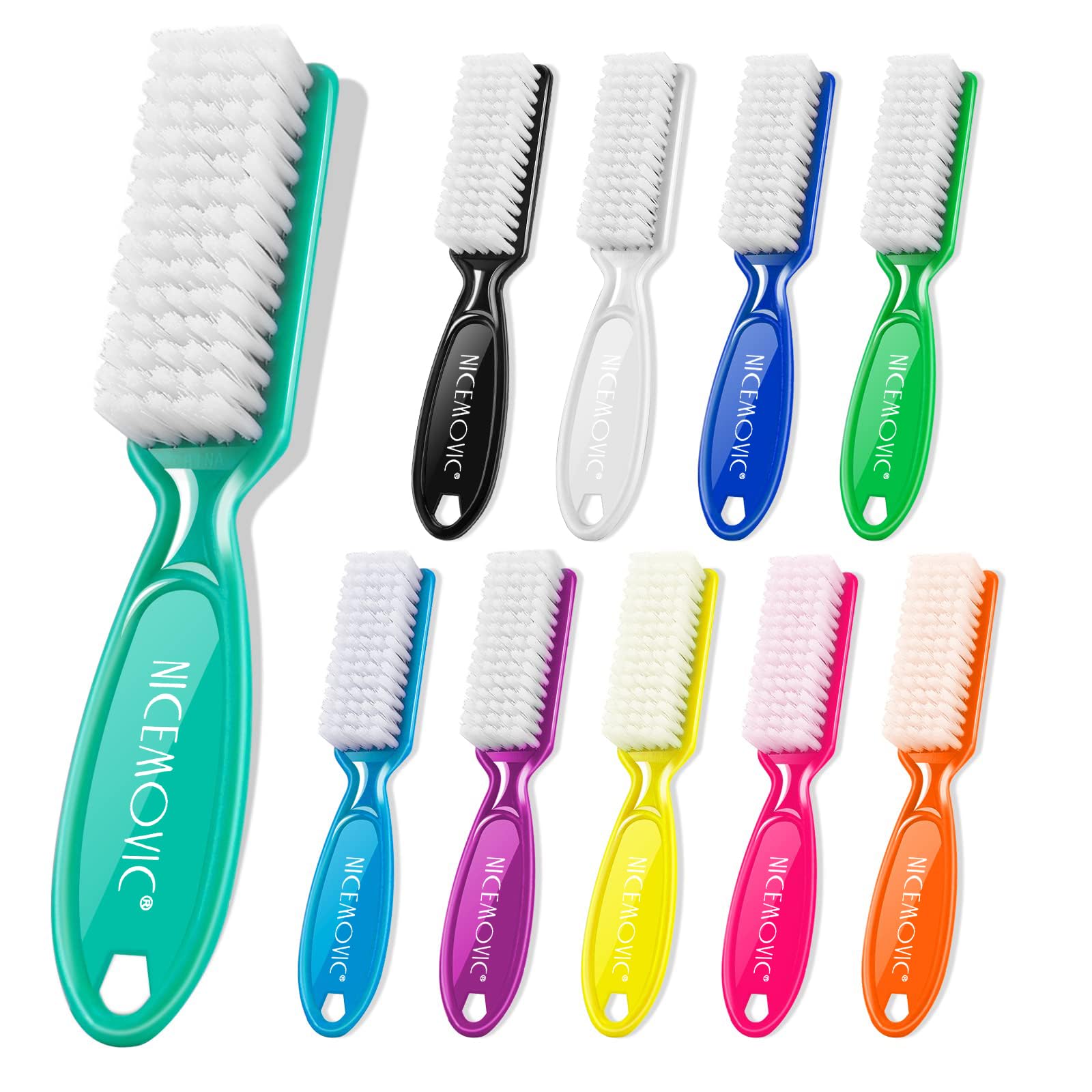 Photo 1 of 10 Pcs Handle Grip Nail Brush, NICEMOVIC Hand Fingernail Cleaner Brush Manicure Tools Scrub Cleaning Brushes Kit, Use for Toe and Nail Cleaning (Bright Colors)