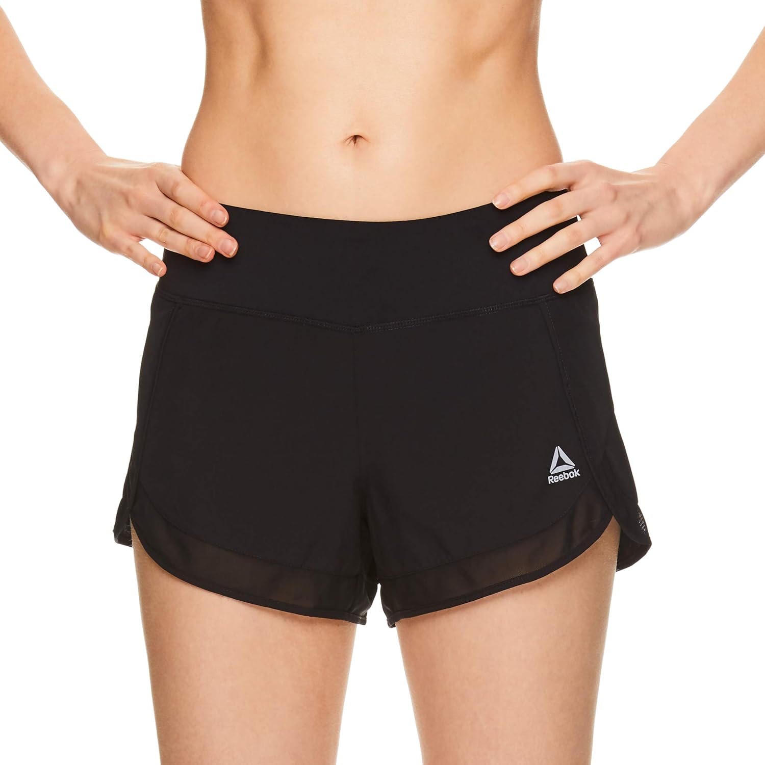 Reebok Women's Running Shorts, Relaxed Fit and Mid-Rise Waist Training Shorts w/ Liner - 3 1/4 Inch Inseam : Clothing