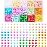 2400Pcs 4mm Baking Painted Round Glass Beads Colorful Glass Ball Beads Glass Loose Spacer Beads for DIY Necklace Bracelet Earring Jewelry Making