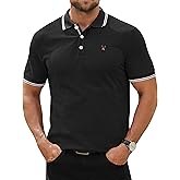 Herberton Men Polo Shirts Cotton Pique Casual Business Embroidery Soft Short Sleeve Golf Shirt (S-XXL)