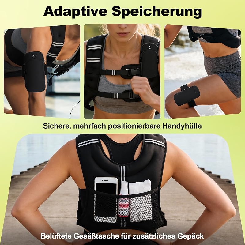 Weight Vest for Strength Training, Chest Size Adjustable, Practical Bag, Filled with Iron Sand, Ideal for Gym Workouts, Yoga Training and Aerobic Exercises (12lb/5.5kg)