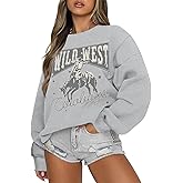 Kelxjia Western Sweatshirts For Women Oversized Cowgirl Pullover Graphic Country Sweatshirt Vintage Rodeo Long Sleeve Shirts