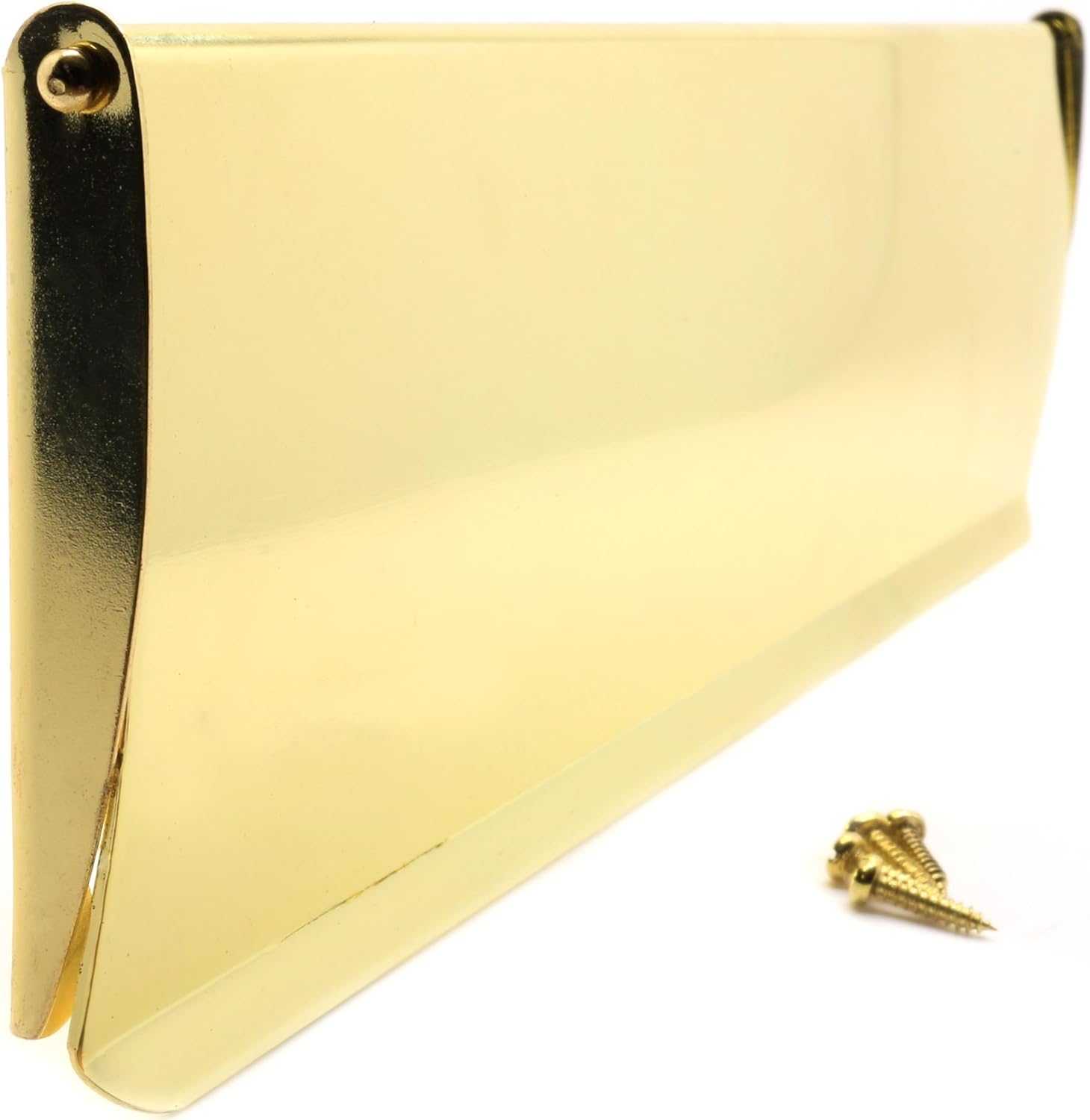 Polished Brass Internal Letter Box Flap Inner Draught Excluder Post Cover Plate Amazon.co.uk