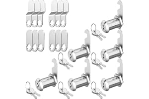 Jayseon 6 Pack Cabinet Locks with Keys, 1-1/8" Cam Lock Keyed Alike, Mailbox Locks Replacement for RV Storage Doors and Drawers Lock, Zinc Alloy