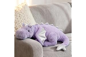 ARELUX Large 36in Cute Dragon Stuffed Animals Plush Toy Soft Purple Pterosaur Plushie Giant Fuzzy Dinosaur Pillow Plushies with Wings Cuddly for Friends Family Member