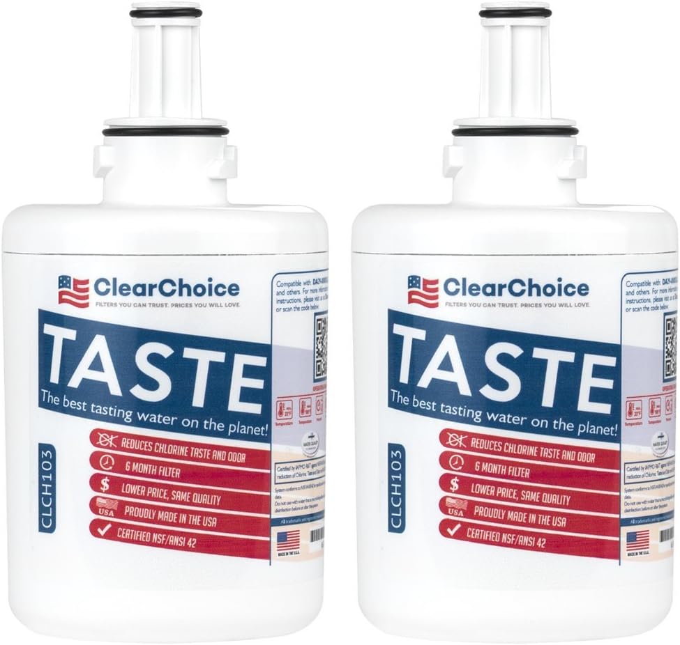 Clear Choice Replacement for DA29-00003G Refrigerator Water Filter Compatible with DA97-06317A DA29-00003A DA29-00003, NSF/ANSI 42 Certified, Box of 2, Made in the USA: Home Improvement