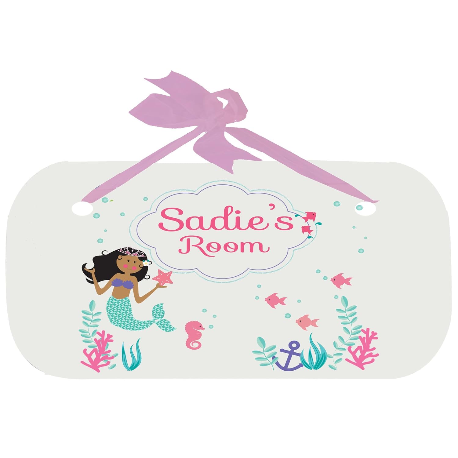 Amazon Com Personalized African American Mermaid Door Hanger