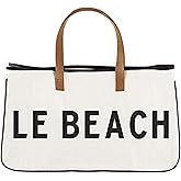 Santa Barbara Design Studio Tote Bag For Women Canvas Shoulder Bag with Genuine Leather Handles,