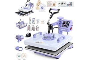 Whubefy Heat Press 15x15 inch 8 in 1 with 30OZ Tumbler Press, Slide Out 360° Swing Away Digital Shirt Press Machine, Industrial-Quality Heat Transfer Sublimation for T-Shirt/Tumbler/Mug/Hat/Cap/Plate