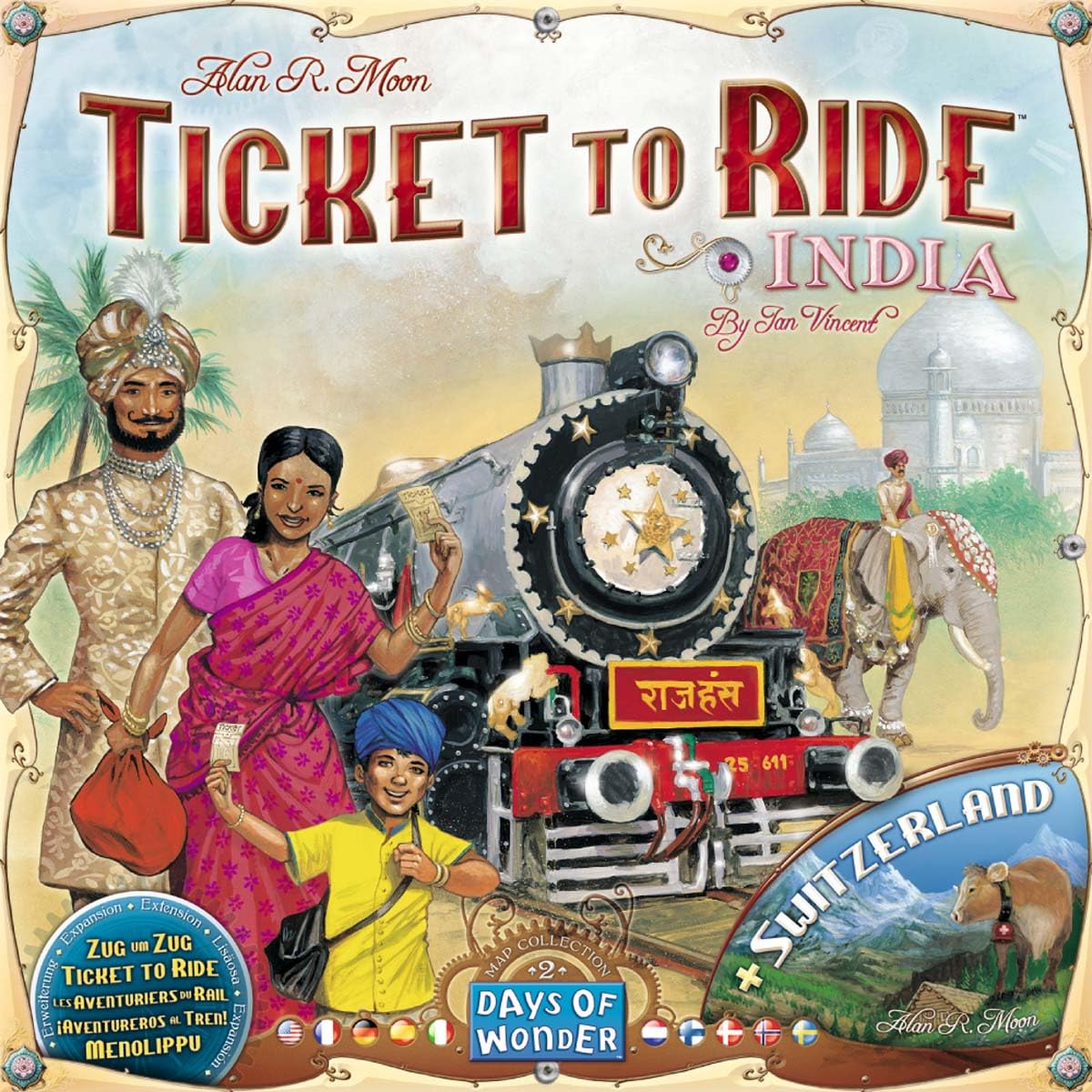 Days of Wonder | Ticket to Ride India Board Game EXPANSION | Ages 8+ | For 2 to 5 players | Average Playtime 30-60 Minutes, Multicoloured