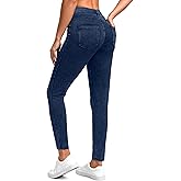 Rammus Jeggings Pull on Stretchy Jeans for Women High Waisted Skinny Jean Leggings Tummy Control Denim Pants with Pockets