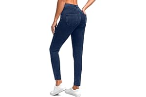 Rammus Jeggings Pull on Stretchy Jeans for Women High Waisted Skinny Jean Leggings Tummy Control Denim Pants with Pockets