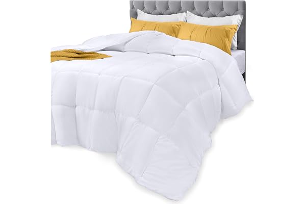 Utopia Bedding Comforters Full Size, All Season Duvet Insert, Down Alternative Box Stitched Bed Comforter with Corner Tabs, M