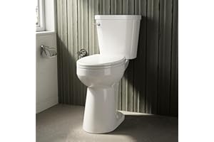 Tall Toilets For Seniors 21 Inch, Los Flexi Comfort & High Toilet, Elongated Bowl and Soft-Close Seat, 1.28 GPF Extra Tall Handicap Toilet with Efficient Siphonic Flush & 12" Rough-In
