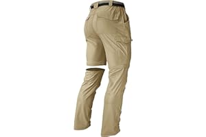 AREOUTS Men's Hiking Pants Convertible Zip Off Lightweight Waterproof Quick Dry Outdoor Fishing Travel Safari Camping