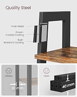 VASAGLE 5-Tier Ladder Shelf Industrial Bookcase Rustic Brown Black LLS45X view 5