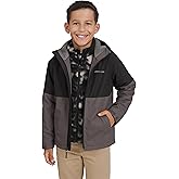 Lands' End Unisex Kids 3-in-1 Water Resistant Windbreaker and Zip-out Polar Fleece Jacket