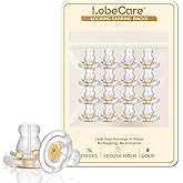 Earring Backs, 18K Gold Silicone Locking Replacement Earring Backs for Studs, Secure Backs for Droopy Ears, Soft Hypoallergenic Design for Daily Comfort, 16 PCS