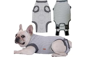Uadonile Dog Recovery Suit, Small Dogs Surgical Recovery Suit, Dog Surgery Recovery Suit for Male Neuter, Dog Spay Recovery Suit Female, Anti Licking Dog Recovery Onesie, Gray, S